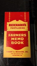 VTG. REICHARD'S FERTILIZERS ADVERTISING FARMERS MEMO BOOK ALLENTOWN, PA picture