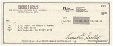 Vin Scully Signed 11/8/1990 First Interstate Bank Check 38955 picture