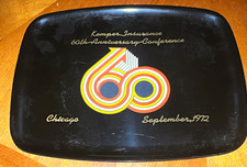 Couroc Serving Tray Kemper Insurance 60th Anniversary Chicago 1972 Wood Resin picture