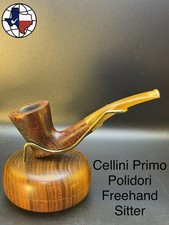 Vintage Cellini Primo Polidori Freehand Sitter Tobacco Pipe picture