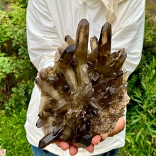 3.3LB  Natural quartz obelisk smoked yellow crystal pillar energy picture