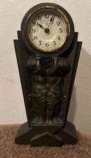 Vtg Antique Seikosha Pre Seiko Cherub Mantle Clock Works picture