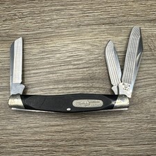 Black Delrin Handled Buck 301 USA Stockman Three-Bladed Knife BROKEN TIP picture