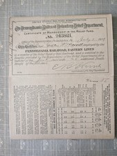 1919 Pennsylvania Railroad Voluntary Relief Fund Membership Certificate PRR picture