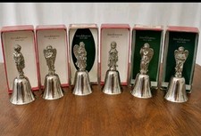 Vintage Reed & Barton Silverplate Angel Bell Set Lot of 6 w/ Original Boxes picture