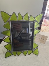 Vintage Diane Markin Hand Made Green Stained Glass 5X7 Frame New with Tags 2002 picture