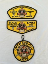 Black Eagle Lodge 482 Philmont Trek 2026 3-Patch Set Crew 628-OT-J - Lodge Treks picture