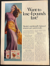 Vtg 1970s Ad-Slender-From Carnation-Weight Loos Drink-Lose 4 Pounds Fast picture