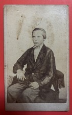 Antique H. W. Immke Princeton IL Photographer CDV Carte de Visite Boy Portrait picture