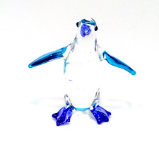 Penguin #3 hand blown clear glass miniature figurin crystal dollhouse animal picture