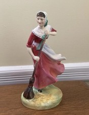Autumn Royal Doulton Figurine HN2087 English Bone China Lady Fall Sweeping 1959 picture