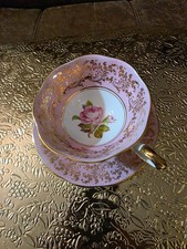 Vintage Royal Standard Fine Bone China Teacup & Saucer #2786 Pink Rose Gold Engl picture