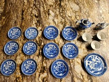 ​Vintage Blue Willow Miniature Child's Tea Set Made in Japan 19 Pc Lot picture