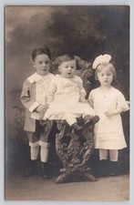 RPPC Cute Young Boy Girl Infant Baby WH Pearce Studio Schenectady NY Postcard picture