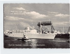Postcard Ocean Liner Hamburg Germany picture