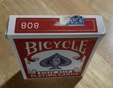 VINTAGE 1923 BICYCLE 808 RIDER BACK PLAYING CARDS W/ PARTIAL TAX STAMP—VERY NICE picture