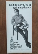 1966 Grant's Standfast Whiskey Promo Man Typing In Chair Photo Vintage Print Ad picture