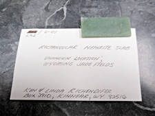 Rectangular Nephrite Jade Slab Wyoming Jade Fields 14gm Ken & Linda Richendifer picture