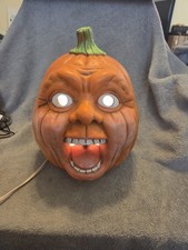 Vintage 1988 SCIOTO Ceramic Halloween Screaming Pumpkin Jack O Lantern  picture