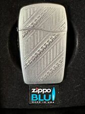 Zippo BLU CHROME PATHWAYS 2-Sided Etched Design Satin Chrome  - NEW In Box picture