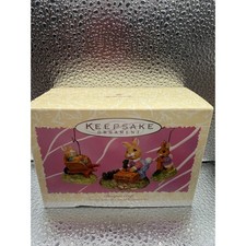 1997 Hallmark Keepsake Bumper Crop Bunny Ornament Set Ed Seale Tender Touches picture
