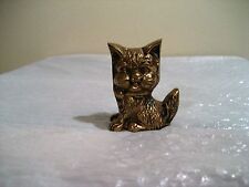 vintage solid brass kitten 2.5 inches tall 6.6 ounces picture