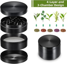 4 Layer 3 inches LARGE Portable Zinc Alloy Grinder Herb & Spice Tobacco Grinder picture