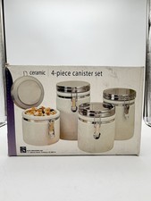 Vintage Alco Industries Ceramic 4-Piece Canister Set NEW Factory Sealed picture