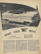 1956 1957 1958 Metropolitan American Motors Magazine Road Test Article Ad Metro picture