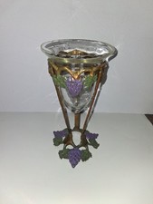 vintage metal and glass chalice,8 inches tall,Used picture