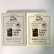 set of Black and Brown  Traveler's Notebook Card Size 20th Anniversary Set picture