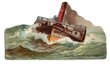 ORIG 1930's HONEST LONG CUT - ENGLISH CHANNEL - SIDE-WHEELER - ADV TRADE CARD picture