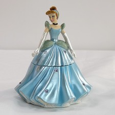 VTG Disney Princess Cinderella Rhinestone Trinket Box Figurine F.A.B. NY picture