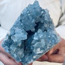 2.3LB Natural Beautiful Blue Celestite Crystal Geode Cave Mineral Specimen picture