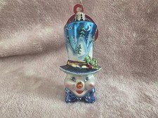 NWT Christopher  Radko Winter Wondertop Gem Snowman Top Hat Winter Scene Box 3