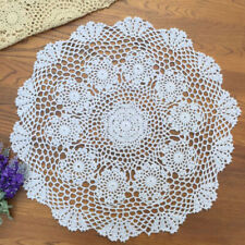 White Vintage Hand Crochet Doily Round Lace Table Topper Flower Tablecloth 20