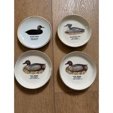 Vintage Ducks Unlimited NJ Porcelain Trinket Dish Set 1990 1992 Waterfowl Art picture