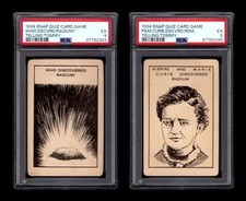 PSA 5 MADAME CURIE Two Spectacular 1934 Snap Quiz Cards picture