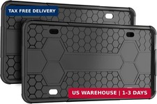 2Pack Premium Matte Black Silicone License Plate Frames, License Plate Holder, Z picture