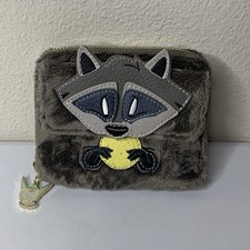 HTF Rare Loungefly Cosplay Pocahontas Meeko Plush Wallet Zip Raccoon *See Notes picture