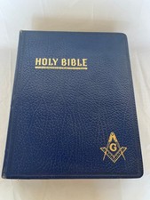 Vintage 1965 Masonic Holy Bible Red Letter King James Version Hertel Co USA picture