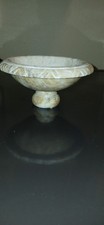MCM  Vintage  Alabaster - Marble Tazza Bird Bath Butterscotch & White- 6