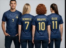 France Football Jersey T-Shirt Mbappe Olise Dembele Adult Youth Soccer Fan picture