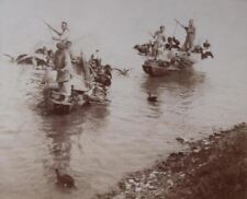 1900 COO-CHOW CHINA GRAND CANAL NATIVES FISHING WITH CORMORANTS STEREOVIEW 33-44 picture