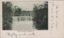 Dog River Northfield Vermont VT Dam Waterfall Stone Arch Bridge 1908 Postcard picture