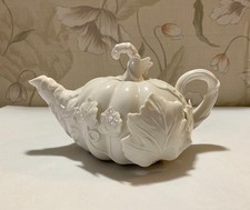 Grace's Teaware White Pumpkin w Leafy Garden Vine Teapot Tea Pot and Tea Ball picture