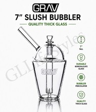 GRAV® CLEAR 7” SLUSH CUP, Bubbler, Hookah, Water Pipe, Thick High quality Glass picture