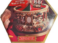 Vtg 1994 Mr. Christmas Holiday Merry Go Round Tabletop Carousel Lights 21 Song picture