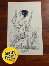 Original Hand-Drawn Comic Art Lady Mechanika IMAGE Joe Del Beato SIGNED 11x17 picture