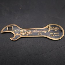 Rare Fred Krug Brewery Omaha NE Advertising Luxus Beer Brass Bottle Opener Key 1 picture